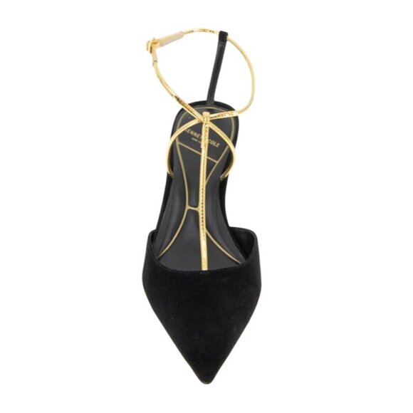 Kenneth Cole | Umi T-Strap Suede Heel in BLACK SUEDE, Size: 11 - Picture 3 of 4